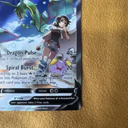 Pokemon TCG Rayquaza v Evolving Skies Holo Ultra Rare Card 194/203 Near Mint - Image 3
