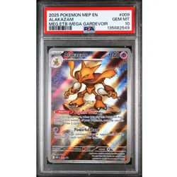 2025 Pokemon MEP EN-ME Black Star Promo Alakazam #009 PSA 10 - Image 1