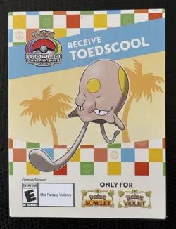 New! Exclusive Pokemon Worlds Anaheim 2025 Toedscool Code Scarlet or Violet Game - Image 1