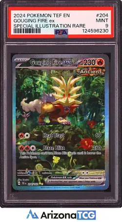 Pokemon 2024 Gouging Fire ex 204/162 Ancient SIR Temporal Forces PSA 9 - Image 1