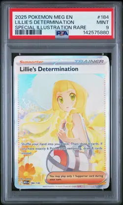 2025 POKEMON MEG EN-MEGA EVOLUTION #184 LILLIE'S DETERMINATION PSA 9 - Image 1