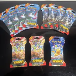Pokemon SCARLET & VIOLET SURGING SPARKS SLEEVED BOOSTER - LOT OF 11 - ALL 4 ARTS - Image 1