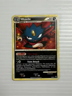 Weavile 25/90 Non Holo Rare Heartgold & Soulsilver Undaunted Pokemon 2010 LP/NM - Image 1