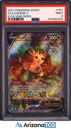 Pokemon 2021 Leafeon V 167/203 Alt Art Evolving Skies PSA 9 - Image 1