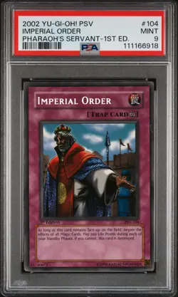 Imperial Order PSV-104 1st Edition Secret Rare Yugioh PSA 9 *918 - Image 1
