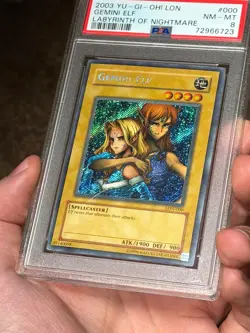 Gemini Elf LON-000 Foil Bleed Secret Rare Yugioh PSA 8 *723 - Image 4
