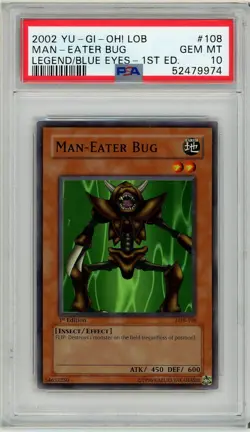 Man-eater Bug LOB-108 Super Rare 1st Edition GLOSSY Yugioh PSA 10 *974 - Image 1