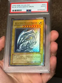 Blue Eyes White Dragon SDK-001 Ultra Rare HEAVY FOIL BLEED Yugioh PSA 2 *491 - Image 4