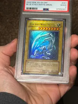 Blue Eyes White Dragon SDK-001 Ultra Rare HEAVY FOIL BLEED Yugioh PSA 2 *491 - Image 5