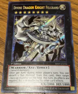 Yugioh: Divine Dragon Knight Felgrand Secret Rare 1st Edition SHSP-EN056 MP 🔥🔥 - Image 1