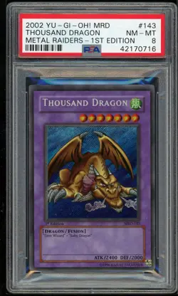 Thousand Dragon MRD-143-97 1st Edition Foil Shift ERROR Yugioh PSA 8 *716 - Image 1