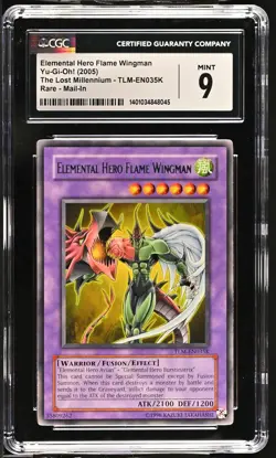 Elemental Hero Flame Wingman TLM-EN035K Mail-in Yu-gi-oh! CGC 9 Mint *045 - Image 1