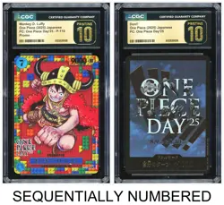 One Piece CGC10*2 PRISTINE Monkey D Luffy & Don!! Set 2025 OP Day ‘25 Japanese - Image 1