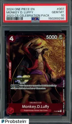 #3 2024 One Piece EN 2023 CS Celebration Pack #007 Monkey D. Luff PSA 10 - Image 1