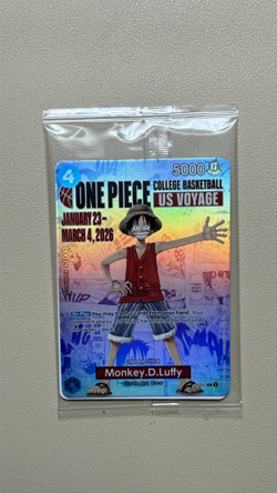 One Piece TCG Luffy P-055 College Basketball US Voyage Promo SEALED (UH Game) - Image 1