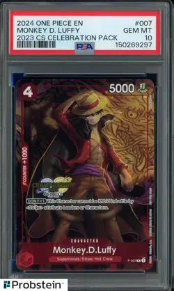 #2 2024 One Piece EN 2023 CS Celebration Pack #007 Monkey D. Luff PSA 10 - Image 1