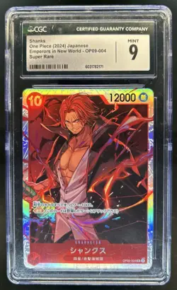 2024 One Piece Japanese Emperors in New World Shanks Super Rare #OP09-004 CGC 9 - Image 1