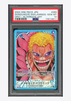 One Piece PSA 10 Donquixote Doflamingo L Alt Art 2022 OP01-060 OP01 Japanese - Image 1