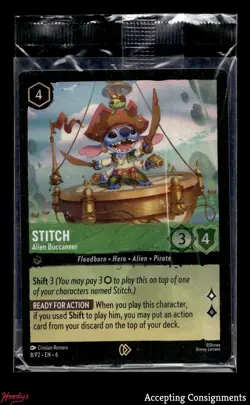 2024 Disney Lorcana TCG Azurite Sea Promos #8P2 Stitch - Alien Buccaneer SEALED - Image 1