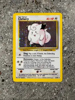 Pokemon TCG Cards Clefairy 5/102 Base Set Holo Rare - Image 1