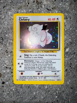 Pokemon TCG Cards Clefairy 5/102 Base Set Holo Rare - Image 3
