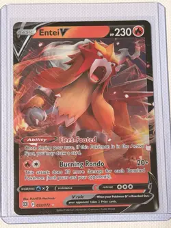 Entei V 022/172 Pokemon Brilliant Stars Sword & Shield Ultra Rare Card NM - Image 1