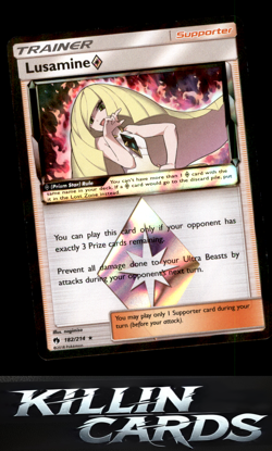 Lusamine Prism Star 182/214 Pokemon Prism Rare SM - Lost Thunder Card NM - Image 1