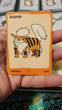 Pokenots 151 Bigpup Card #0059 Dysfunctional Passholder Arcanine pokemon fan art - Image 1