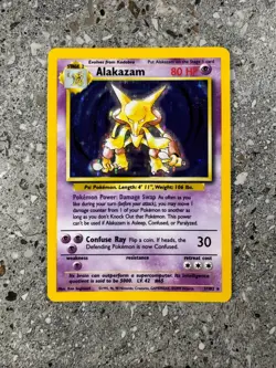 Pokemon TCG Cards Alakazam 1/102 Base Set Holo Rare NM - Image 1