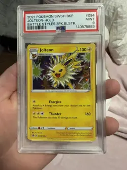 2021 Pokemon Jolteon TCG SWSH094 Holo Card Black Star Promo PSA 9 swirl ✨🌀✨ - Image 2