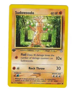 Sudowoodo 77/111 Neo Genesis First 1st Edition Common Pokemon Card - Image 1