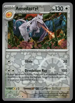 Aerodactyl 142/165 - S&V 151 - Reverse Holo Rare - Pokemon TCG Card NM - Image 1