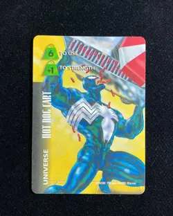 1995 Fleer Marvel Overpower Trading Card Game Universe Venom Hot Dog Cart DL43 - Image 1