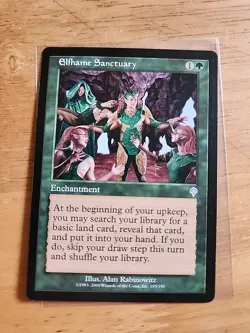 Elfhame Sanctuary - Invasion - MTG Magic - Uncommon - Green Enchantment - Image 1