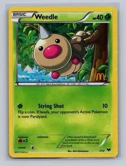 Pokemon TCG Weedle McDonald's Promos Holo Card 1/12 LP-MP - Image 1