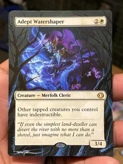 Adept Watershaper MTG Lorwyn Eclipsed Hand Painted Borderless Altered Art Tentz - Image 1