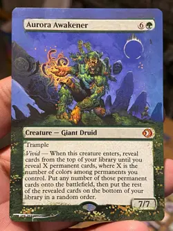 Aurora Awakener MTG Lorwyn Eclipsed Hand Painted Extended Full Altered Art Tentz - Image 1