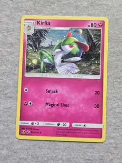 Kirlia 92a/147 Burning Shadows Cosmos Holo Rare Pokemon TCG HD Swirl - Image 1