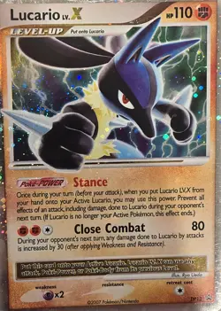 Pokemon Lucario LV.X Diamond & Pearl DP12 Promo Holo Level Up 110 HP Card - Image 1