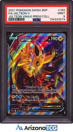 Pokemon 2021 Jolteon V SWSH183 Jolteon VMAX Premium Collection Promo PSA 9 - Image 1
