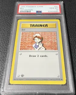 BILL 1999 Pokemon Base Set 1st Edition #91 PSA 10 GEM MT ~ OWNED BY LOGAN PAUL - Image 2