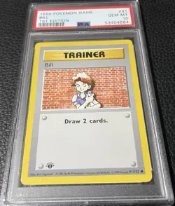 BILL 1999 Pokemon Base Set 1st Edition #91 PSA 10 GEM MT ~ OWNED BY LOGAN PAUL - Image 4
