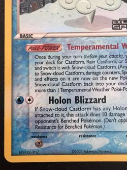 Snow-cloud Castform 29/113 EX Delta Species Pokemon Card Reverse Holo Rare LP - Image 5