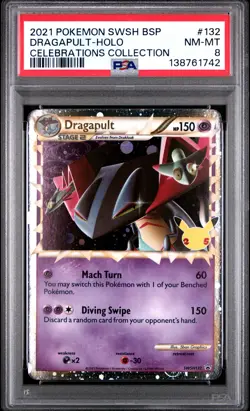 Dragapult Holo SWSH132 Celebrations Collection Pokemon PSA 8 *742 - Image 1