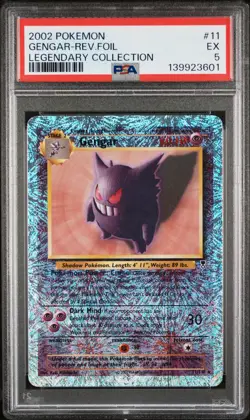 2002 POKEMON LEGEND COLL #11 GENGAR-REVERSE FOIL PSA 5 - Image 1