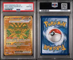 Pokemon TCG Teal Mask Ogerpon EX Prismatic Evolutions 177/131 Hyper Rare Gold - Image 3