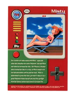 Pokemon Card - Misty TV3 - Black Logo - Topps Series 1 - Image 2