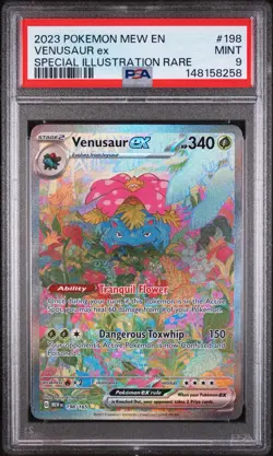 2023 POKEMON MEW EN-151 #198 VENUSAUR EX SPECIAL ILLUSTRATION RARE PSA 9 - Image 1