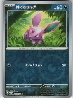 Pokemon TCG Nidoran M Common Reverse Holo SV: Scarlet & Violet 151 032/165 - Image 1