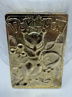 1999 Burger King Limited Edition Pokemon Trading Card 23K Gold Plated Mewtwo - Image 1